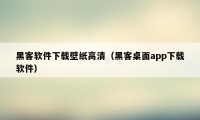 黑客软件下载壁纸高清（黑客桌面app下载软件）