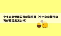 中小企业使用公司邮箱后果（中小企业使用公司邮箱后果怎么样）