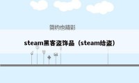 steam黑客盗饰品（steam给盗）