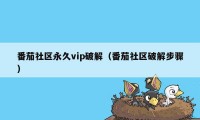 番茄社区永久vip破解（番茄社区破解步骤）