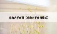 湖南大学邮箱（湖南大学邮箱格式）