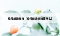 编程反馈邮箱（编程反馈邮箱是什么）