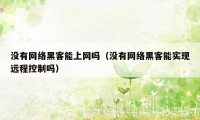 没有网络黑客能上网吗（没有网络黑客能实现远程控制吗）