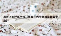 黑客上的什么学校（黑客在大学里面是什么专业）