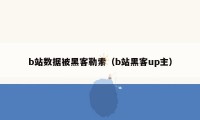 b站数据被黑客勒索（b站黑客up主）