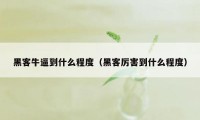 黑客牛逼到什么程度（黑客厉害到什么程度）