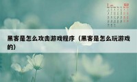 黑客是怎么攻击游戏程序（黑客是怎么玩游戏的）