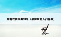 黑客攻防宝典知乎（黑客攻防入门秘笈）