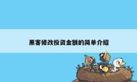 黑客修改投资金额的简单介绍