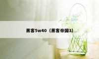 黑客5w40（黑客帝国3）