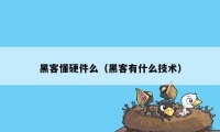 黑客懂硬件么（黑客有什么技术）