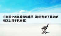 在邮箱中怎么看微信账单（微信账单下载到邮箱怎么用手机查看）