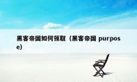 黑客帝国如何领取（黑客帝国 purpose）