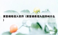 黑客病毒侵入软件（黑客病毒侵入软件叫什么）