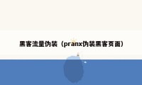 黑客流量伪装（pranx伪装黑客页面）