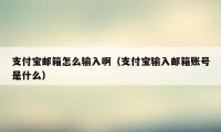 支付宝邮箱怎么输入啊（支付宝输入邮箱账号是什么）