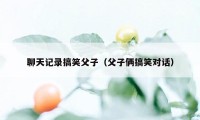 聊天记录搞笑父子（父子俩搞笑对话）