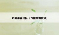 白帽黑客团队（白帽黑客技术）