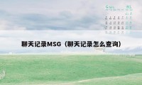 聊天记录MSG（聊天记录怎么查询）