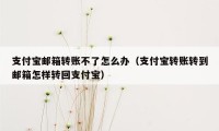 支付宝邮箱转账不了怎么办（支付宝转账转到邮箱怎样转回支付宝）