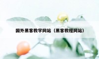 国外黑客教学网站（黑客教程网站）