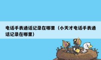 电话手表通话记录在哪里（小天才电话手表通话记录在哪里）