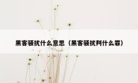 黑客骚扰什么意思（黑客骚扰判什么罪）