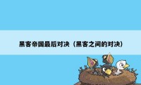 黑客帝国最后对决（黑客之间的对决）