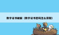 数字证书破解（数字证书密码怎么获取）