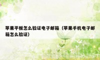 苹果平板怎么验证电子邮箱（苹果手机电子邮箱怎么验证）