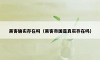 黑客确实存在吗（黑客帝国是真实存在吗）