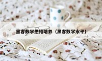 黑客数学思维培养（黑客数学水平）