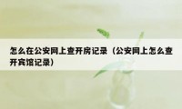 怎么在公安网上查开房记录（公安网上怎么查开宾馆记录）