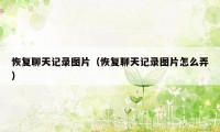 恢复聊天记录图片（恢复聊天记录图片怎么弄）