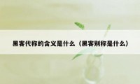 黑客代称的含义是什么（黑客别称是什么）