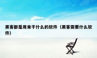 黑客都是用来干什么的软件（黑客需要什么软件）