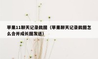 苹果11聊天记录截图（苹果聊天记录截图怎么合并成长图发送）