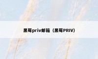 黑莓priv邮箱（黑莓PRIV）