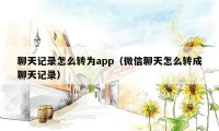 聊天记录怎么转为app（微信聊天怎么转成聊天记录）