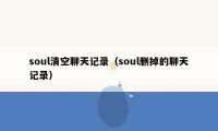 soul清空聊天记录（soul删掉的聊天记录）