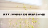 黑客可以修改网站数据吗（黑客网络修改器）