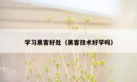 学习黑客好处（黑客技术好学吗）