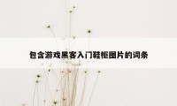 包含游戏黑客入门鞋柜图片的词条