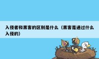 入侵者和黑客的区别是什么（黑客是通过什么入侵的）