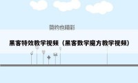 黑客特效教学视频（黑客数学魔方教学视频）